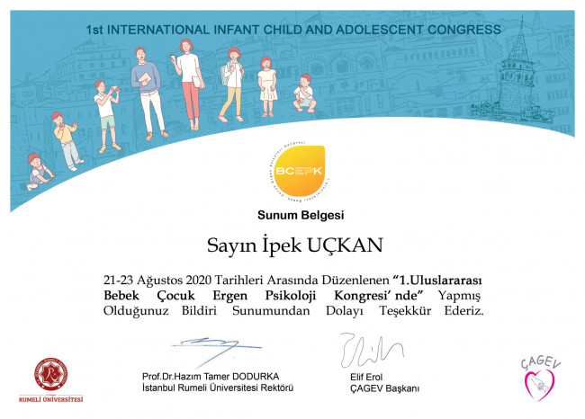 1. Uluslararası Bebek Çocuk Ergen Psikoloji Kongresi